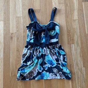 Abercrombie babydoll bow floral tank top size Small